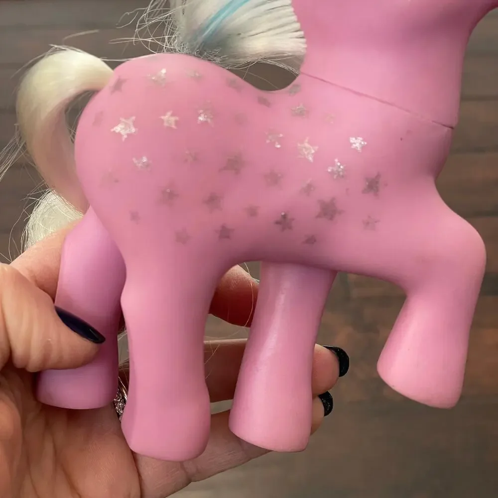 My Little Pony Milky Way w/ Brush G1 MLP Pink Unicorn w/ Stars Vintage 1987 Toy